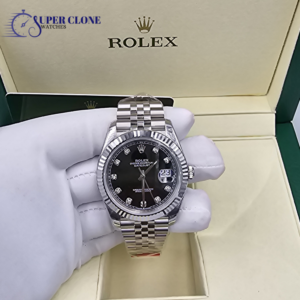 Rolex Datejust 41MM Steel Jubilee Black Diamonds Dial