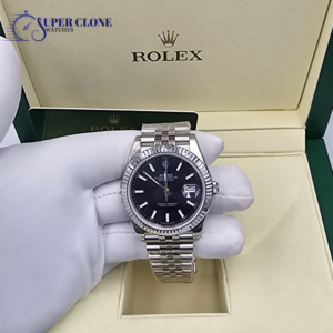 Rolex Datejust 41mm Fluted Bezel Stainless Steel Black Dial