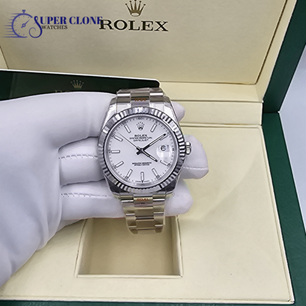 Rolex Datejust 41mm, White Index Dial