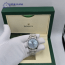 Rolex Day-Date 40 Platinum Ice Blue Roman Fluted Bezel