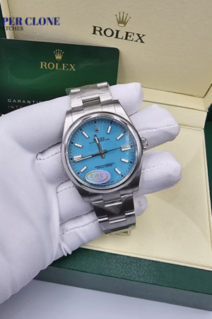 Rolex Oyster Perpetual 41mm Turquoise Tiffany Blue Dial