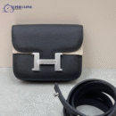 Hermes Epsom Constance Slim Wallet Black Leather