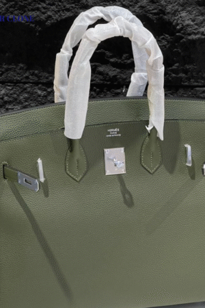 Hermes 35cm Vert Canopee Togo Leather Birkin Bag