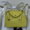 Hermes Mini Lindy Bag In Yellow Lin Clemence Leather