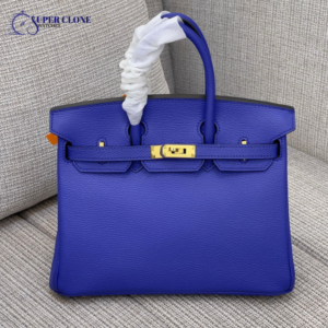 Hermes Birkin 30cm Bag In Blue Clemence Leather