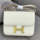 Hermes Epsom Constance Slim Wallet White Leather