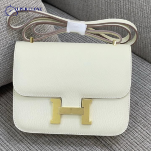 Hermes Epsom Constance Slim Wallet White Leather