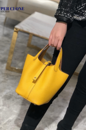 Hermes Picotin Lock 18 Bag In Yellow Clemence Leather