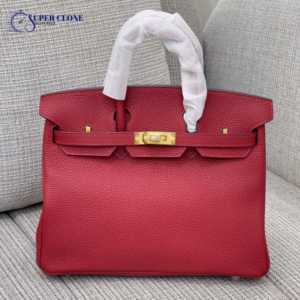 Hermes Birkin 30cm Bag In Red Togo Leather