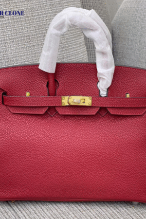 Hermes Birkin 30cm Bag In Red Togo Leather