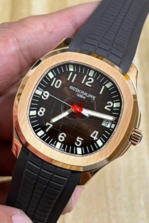 Patek Philippe Aquanaut Date Brown Strap Rose Gold