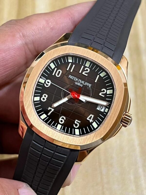 Patek Philippe Aquanaut Date Brown Strap Rose Gold