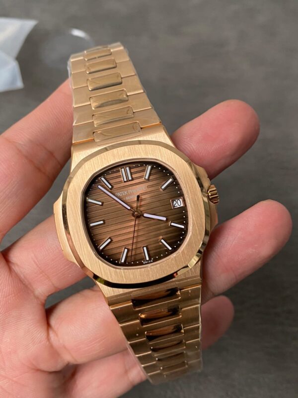 Patek Philippe Nautilus Rose Gold Brown Sunburst Dial