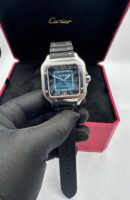 Super Clone Cartier Santos De Cartier Blue Dial
