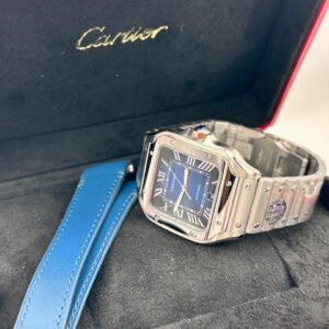 Super Clone Santos de Cartier Blue Dial Watch