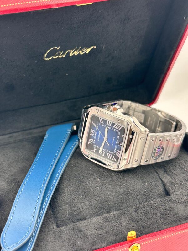 Super Clone Santos de Cartier Blue Dial Watch
