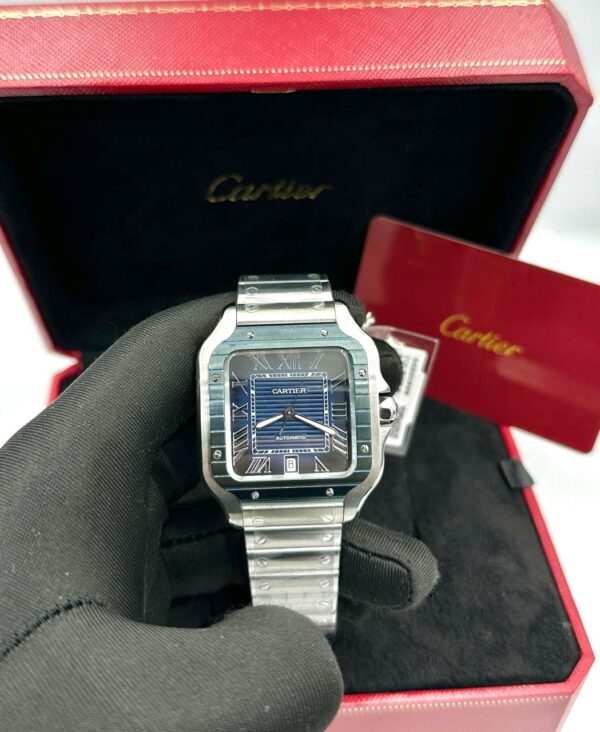 Super Clone Santos de Cartier PVD Blue Dial