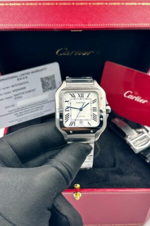 Super Clone Santos de Cartier White Dial Watch