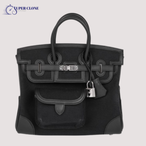 Hermès Limited Edition Birkin Cargo 25 bag in black canvas