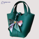 Hermes Picotin Green Vert Vertigo Clemence Leather