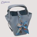 Hermès Picotin Lock bag in Bleu Glacier Clemence leather